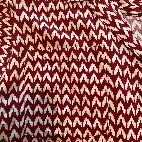 Jachs Red Cap Sleeve Buttoned Blouse with Mandarin Collar NWOT - Picture 4 of 4